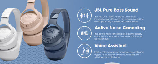 JBL Tune 760NC Active Noise Cancellation Headphones - Image 6