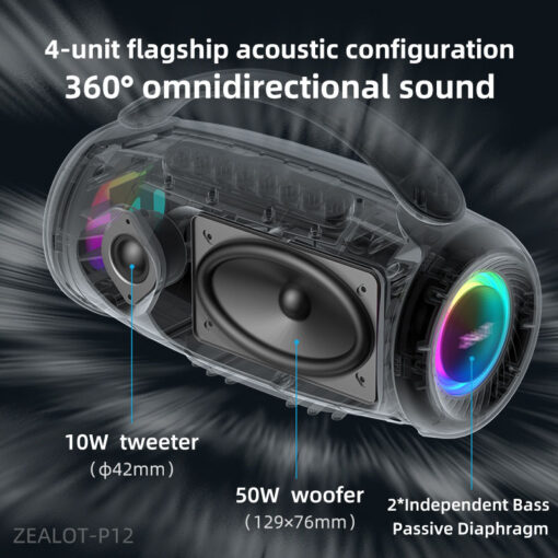 Zealot P12 60W Bluetooth Speaker - Image 10