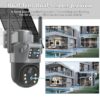 V380 4G Solar CCTV Camera – Dual Lens, 8MP, PTZ, AI Motion Tracking, 128GB Memory, Outdoor Wireless Security