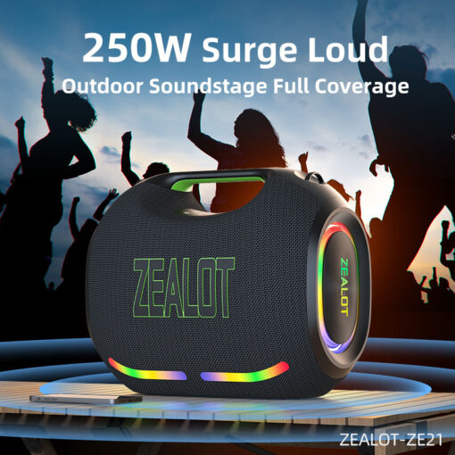 Zealot ZE21 250W Portable Bluetooth Speaker Subwoofer 48000mAh - Image 5
