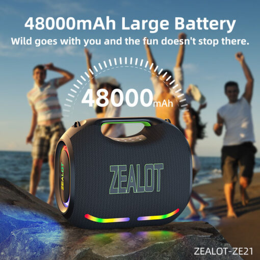Zealot ZE21 250W Portable Bluetooth Speaker Subwoofer 48000mAh - Image 6