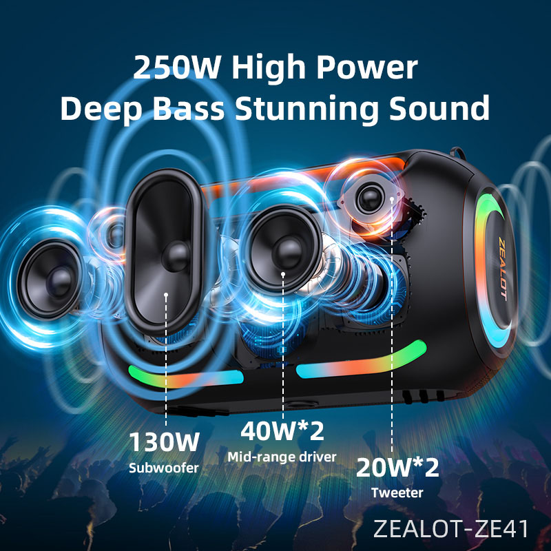 Zealot Ze41 250W Bluetooth Speaker - Image 4