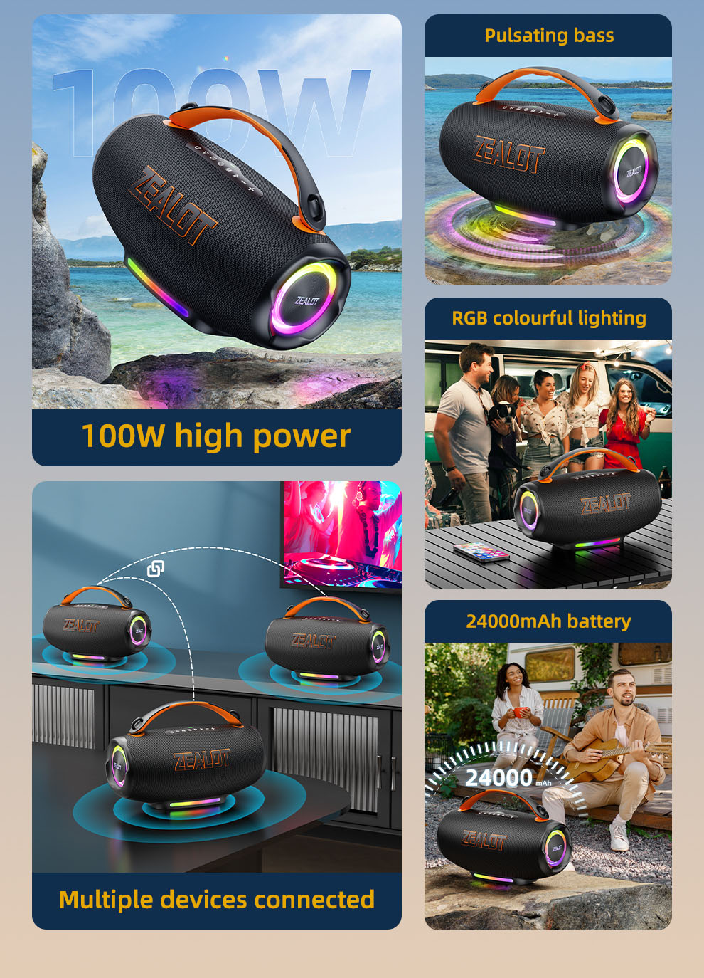 Zealot S167 100W Bluetooth Speaker - Image 10