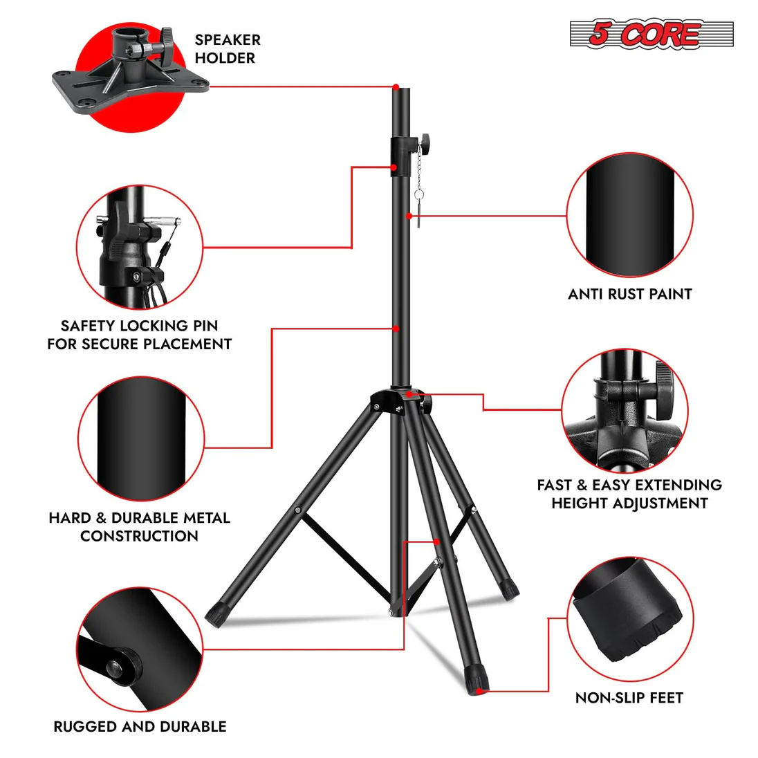 ZEALOT Speaker Stand SPS-502M - Image 2